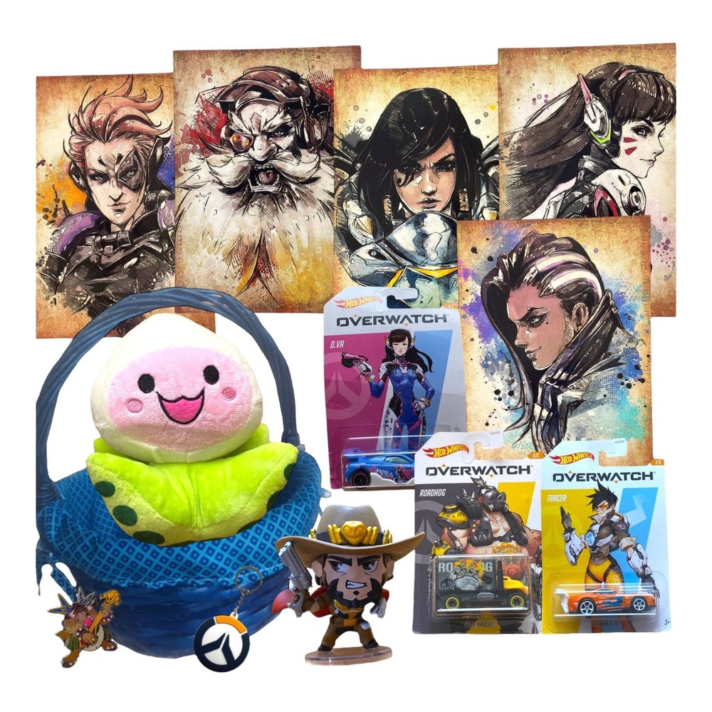 Overwatch Easter Basket Stuffers, Video Game Plush Pachimari John McCree Toy Set